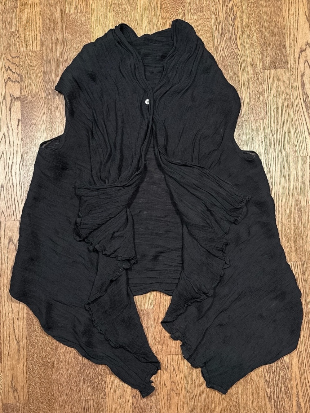 Issey Miyake Cauliflower Ruffled Sleeveless Shawl Lightweight Vest Womens OS